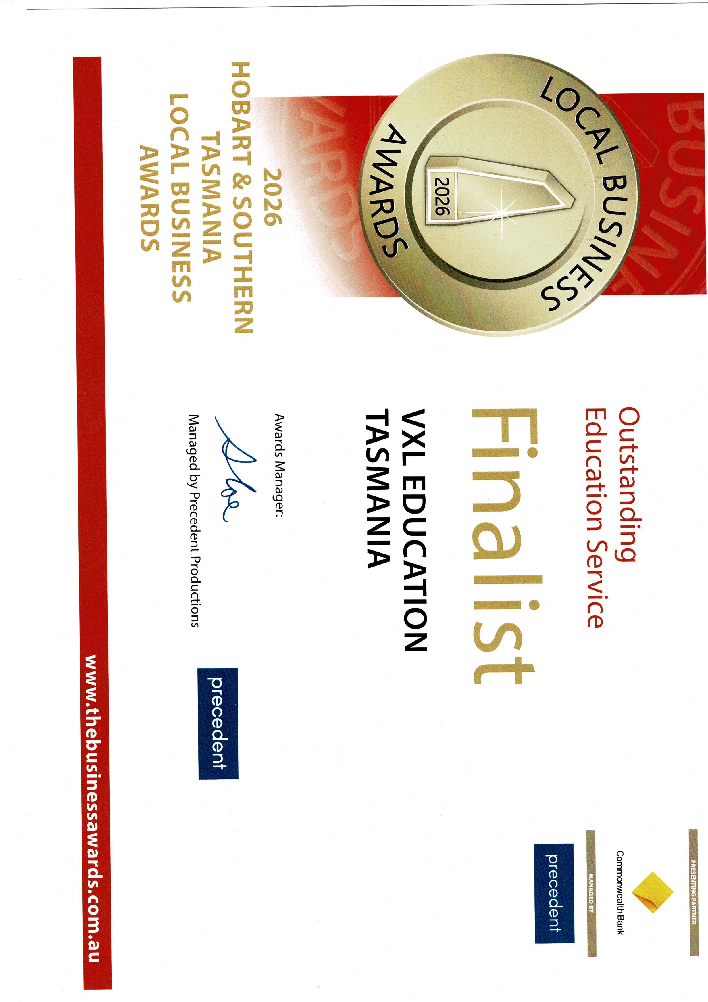 inalist Certificate